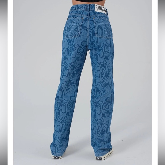 Ragged Priest Crush Jeans with Hearts (Straight Leg) - Picture 5 of 8